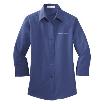 Women's  3/4 Sleeve, Easy Care Shirt (Blue)